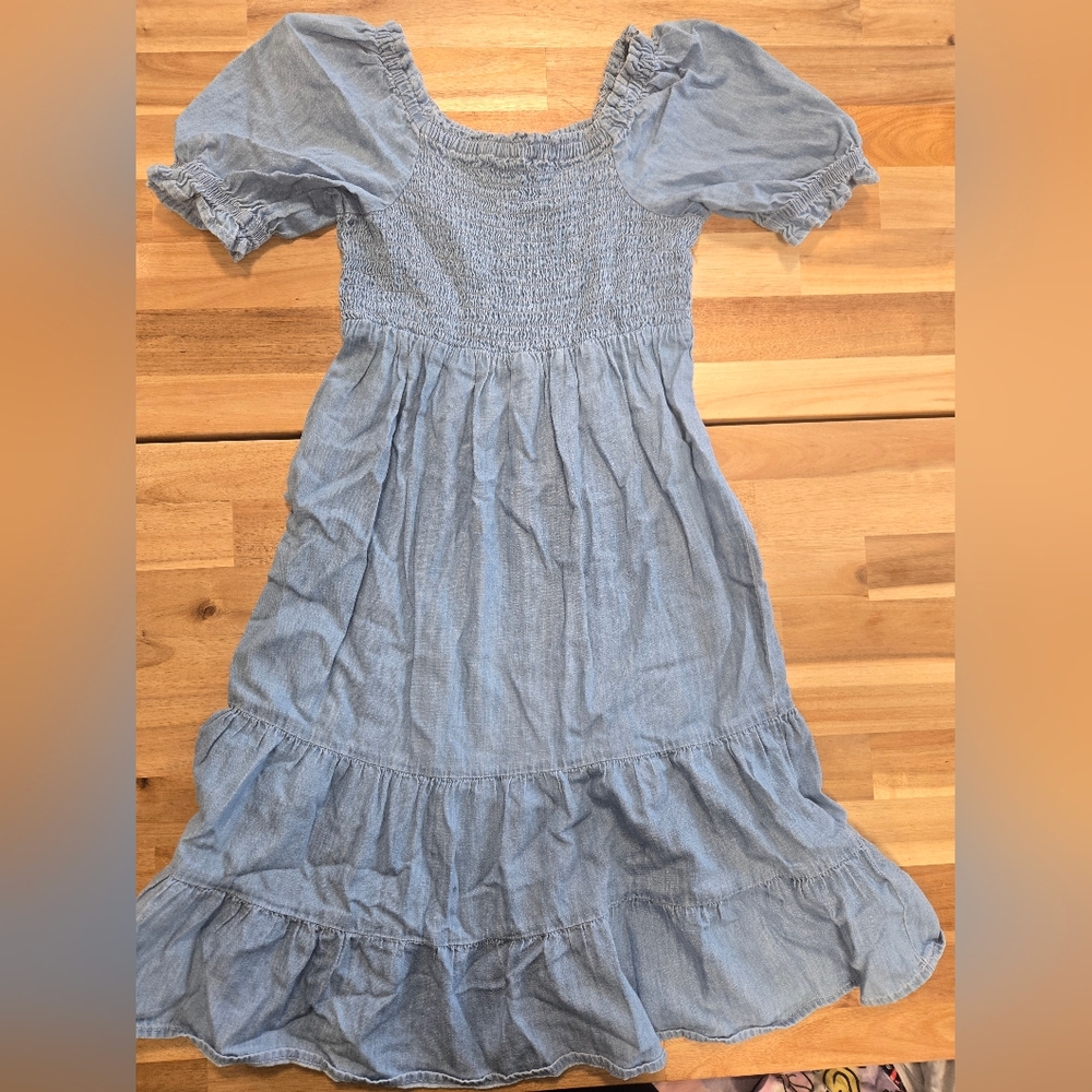 Blue Denim Pesant Dress